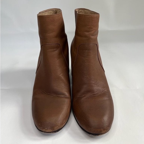 EILEEN FISHER Harris Vero Cuoio LEATHER Ankle Bootie Whiskey Zip Closure Size 9 - Picture 3 of 16